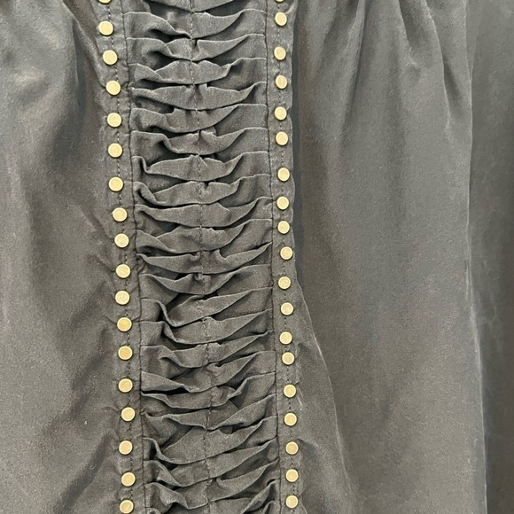 Matty M 100% Silk Lined Dress Studded Rivets Ruching. Size Medium. Black. - Picture 11 of 15